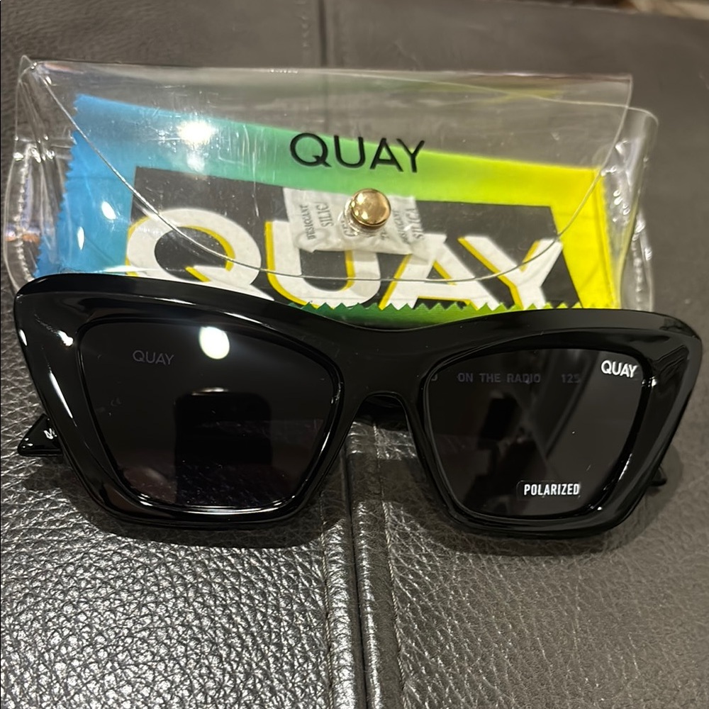 Quay Australia Black ON THE RADIO Polarized Sunglasses